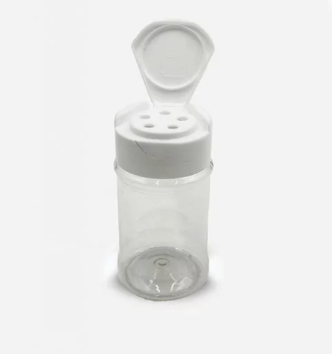 Pot pet cristal forme haute avec capsule saupoudreuse blanche sp43 montée